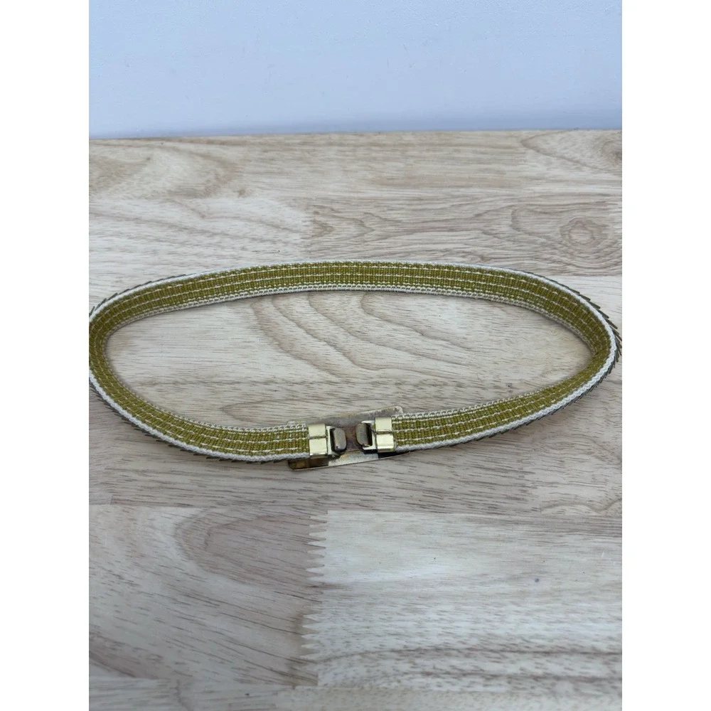 WOMEN'S BELT GOLD TONE METAL W/BUCKLE STRETCH BEAUTIFUL SZ-27,5